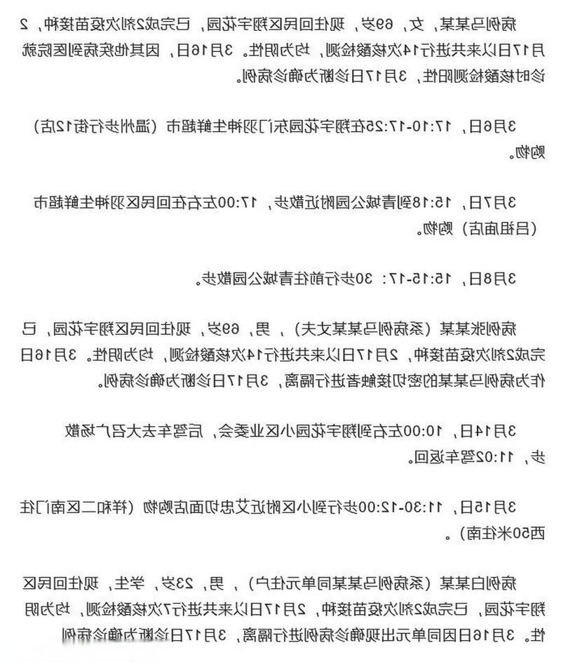 2022年3月21日蒙城县新增确诊病例情况